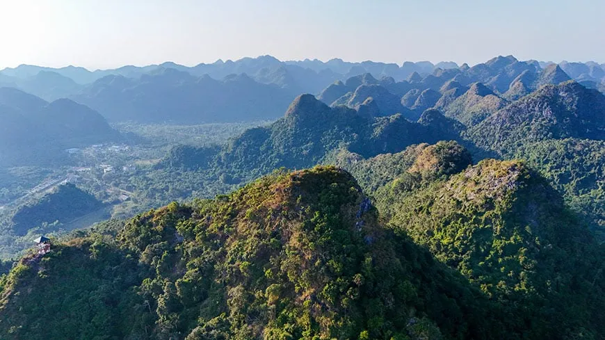 Visitor hiking along Langur Trail in Cat Ba National Park